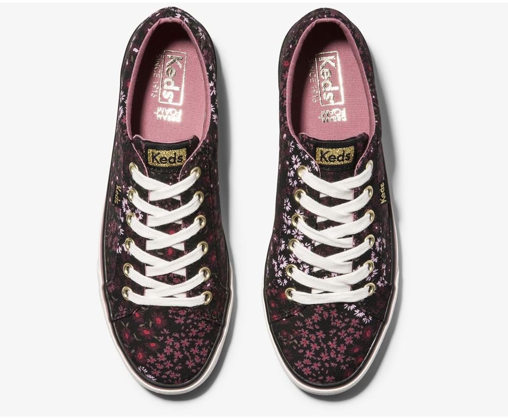 Keds Sneakers Black - Jump Kick Floral - Womens GTERBN-395